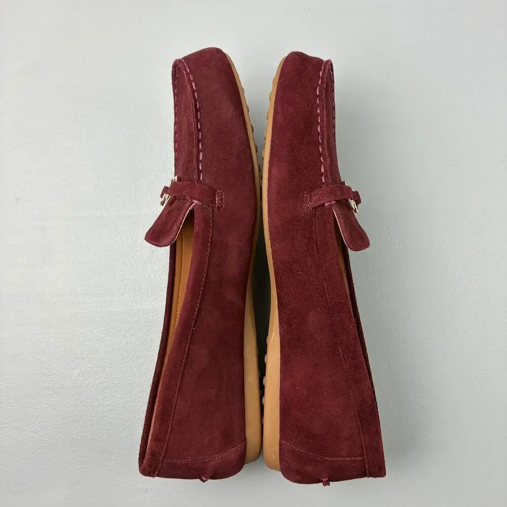 Kate Spade Bernice Women's Burgundy Suede Horsebit Loafers 9B